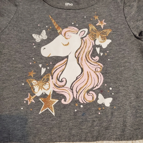 Epic Threads Girls Glittery Unicorn Butterflies Tee Shirt Dress 6 - Picture 3 of 9